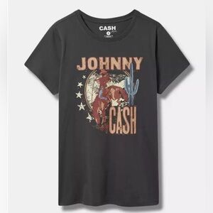 Johnny Cash Classic Fit Cotton Crew Tee. Charcoal Gray NWOT Women’s 3X Torrid